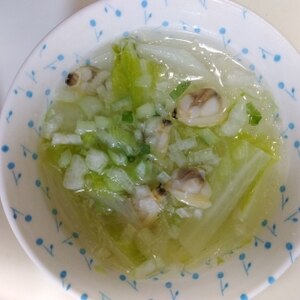 白菜とあさりの生姜スープ